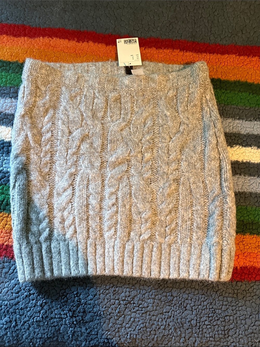 H&M Cable Knit Mini Skirt - Light Gray